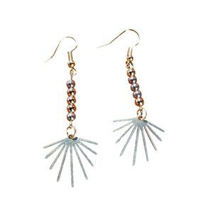 Gold tone sun ray earrings